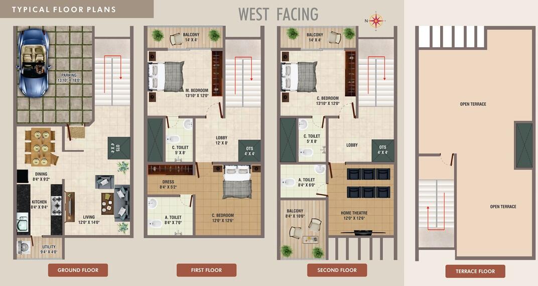 Floor Plan 4 Bhk 2650 Sqft
